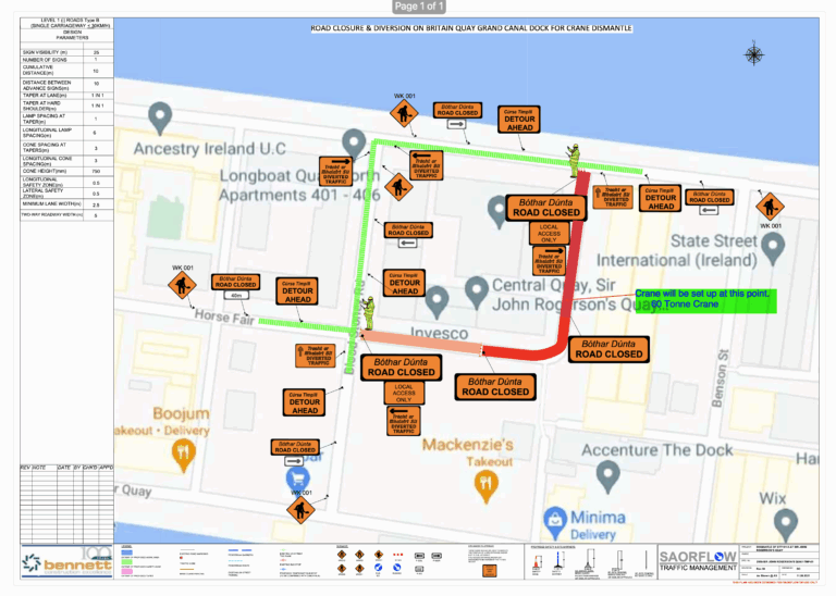 Road Closure & Diversion on Britain Quay Grand Canal Dock For Crane Dismantle - My Grand Canal