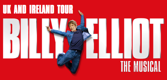 Billy Elliot The Musical UK and Ireland Tour promotional image with a dancer leaping in the air.
