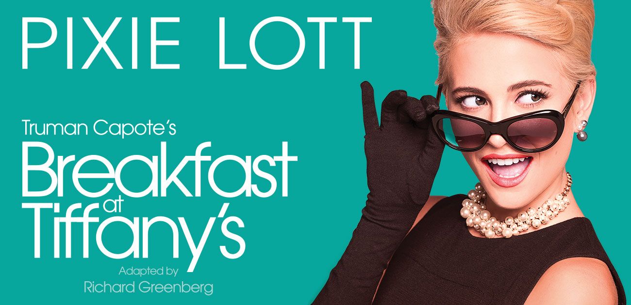 Pixie Lott in 'Breakfast at Tiffany's' poster, promoting Truman Capote's classic adapted by Richard Greenberg.